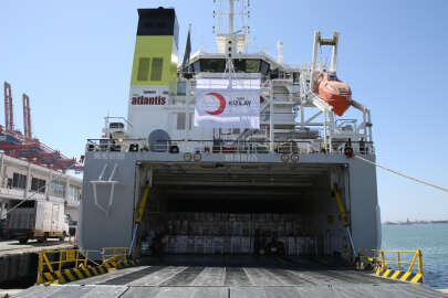 Gazze'ye yardım malzemesi taşıyan 9. gemi uğurlandı