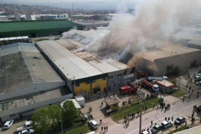 Bursa İnegöl'de mobilya fabrikasında yangın!