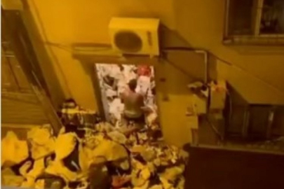 Bursa'da evinden tonlarca çöp çıktı!