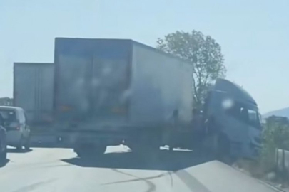 Bursa'da tır yoldan savruldu!