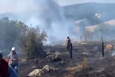 Bursa Karacabey'de otluk alanda yangın!