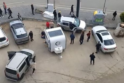 Kontrolden çıkan araç otoparka düştü: 1 yaralı