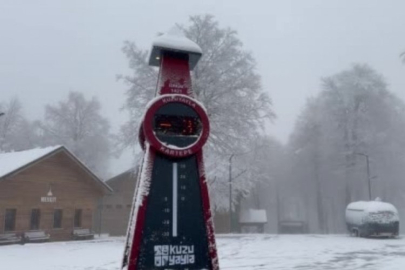 Kartepe'ye lapa lapa kar yağdı