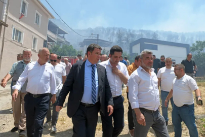 Başkan Aydın İsmetiye’deki yangın bölgesinde