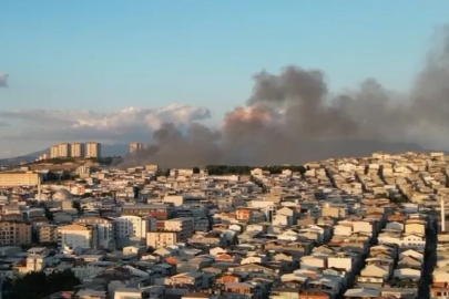 Bursa'da çıkan yangın şehrin pek çok noktasından görüldü