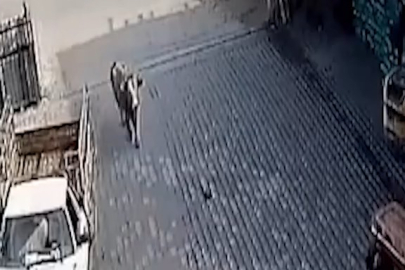 Başıboş inek vatandaşlara saldırdı!