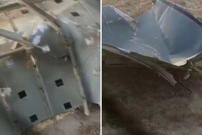 Gürcistan'da düşen askeri kargo uçağımızın parçaları görüntülendi