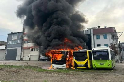 Bursa'da bakıma alınan otobüsler alev topuna döndü!