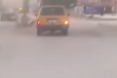 Akan trafikte tehlikeli görüntü!