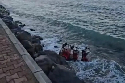 Bursa'da 3 tekerlekli elektrikli motosiklet denize uçtu