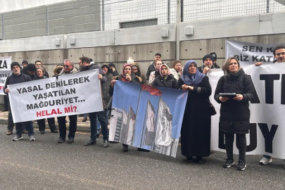 Katılımevim ve Atış Yapı mağdurları genel merkez önünde eylemde: "Güvendik, mağdur olduk!"