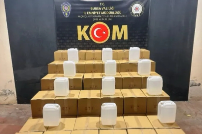 Bursa'da 1000 litre sahte alkol ele geçirildi