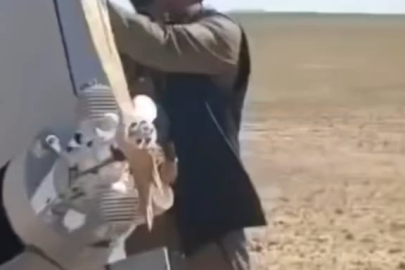 Düşen İHA'yı götürmeye çalıştı!