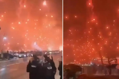 Görüntü bu gece yarısı Tel Aviv'de kaydedildi