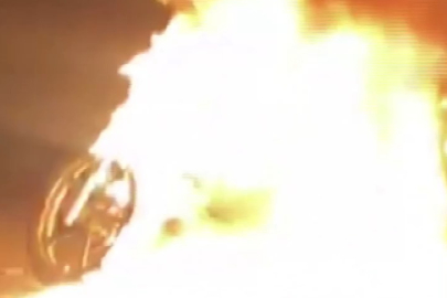 204 bin tl ceza yedi motorunu cayır cayır yaktı!