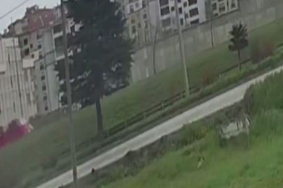 Öğrencileri taşıyan aracın kaza anı!