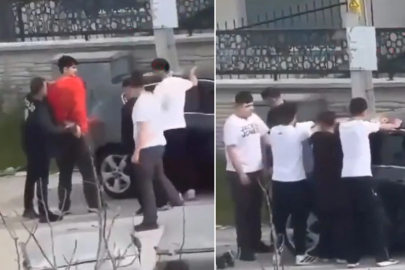 Okula bıçakla girmeye çalışırken polis tarafından böyle yakalandı