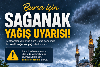 Bursa'ya hafta sonu için uyarı! Gök gürültülü sağanak geliyor