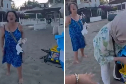 Seferihisar'da plajda başörtülü anne ve kıza saldırı!