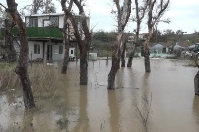Mudanya'da dereler taştı: Su basan kahvehaneci sitem etti!
