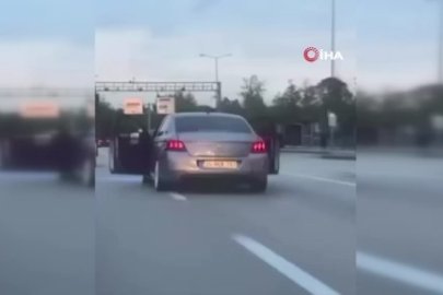 Bursa’da trafikte tehlikeli hareket!