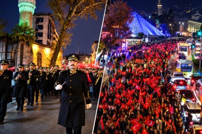 Bursa'da yağmura rağmen Cumhuriyet coşkusu!